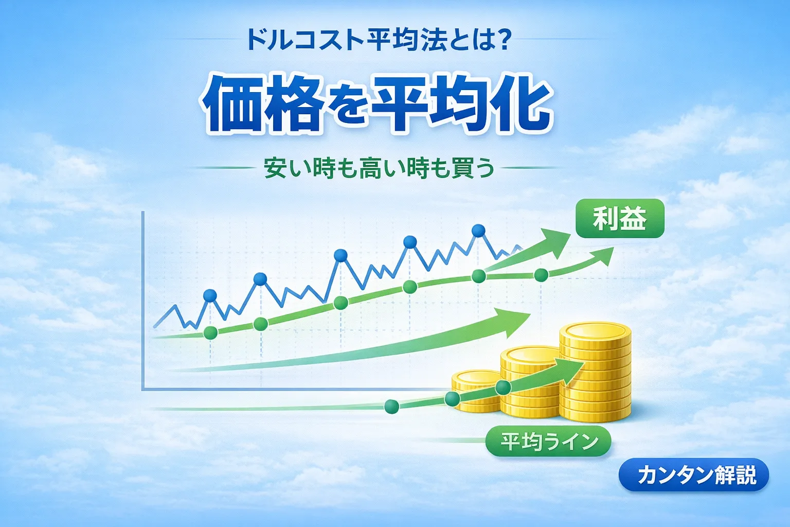 ドルコスト平均法の仕組みをイメージした画像