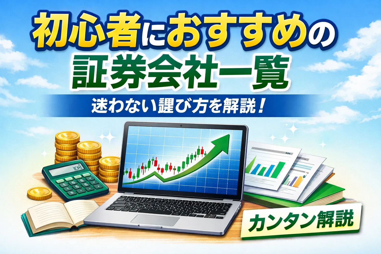 初心者向けの証券会社を比較するイメージ