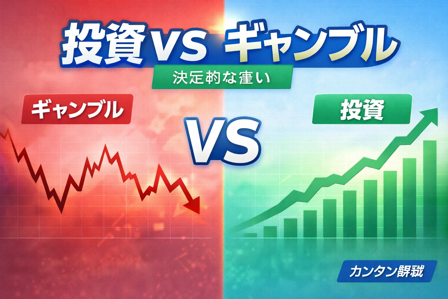 投資とギャンブルの違いを考えるイメージ