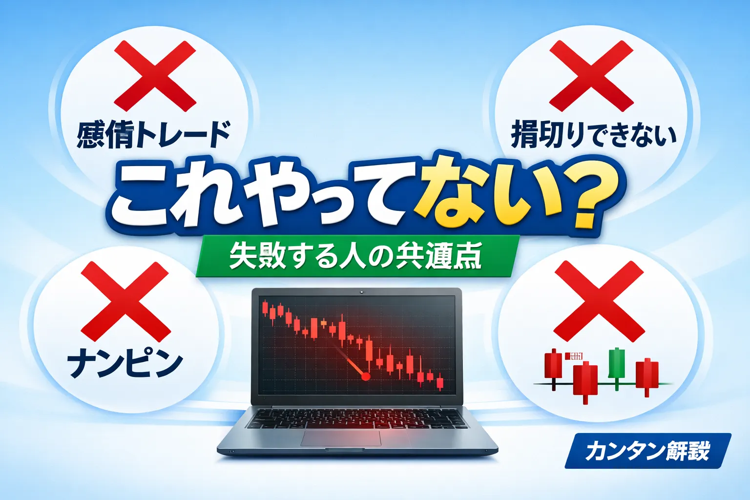 投資で失敗しやすい行動を考えるイメージ